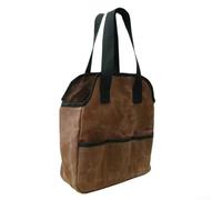 Everyday Garden Tool Bag with Waxed Canvas Material Open Top Layout 3 Interior Pockets with Elastic Loops and Front Grommet for Twine Feed Support (1pc)