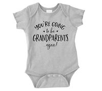 Everyday Hero Co. Pregnancy Announcement for Grandparents Size 0-3 Months: Your Going to Be Grandparents Again Baby Announcement for Family Romper Gray. Baby Boy Girl