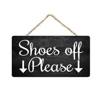 Everyday Home Sign - Shoes Off Please With Arrow - Rustic Wooden Signs Hanging Plaque Home Wall Art 8X10Inch Sign Wall Decor For Home Office