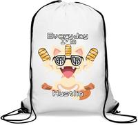 Everyday I Am Hustlin Gym Sack Casual Drawstring Bag White