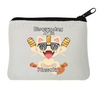 Everyday I Am Hustlin Neoprene Coin Purse Pouch 10x11cm White
