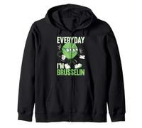 Everyday I'm Brusselin Brussel Sprouts Vegetarian Vegan Zip Hoodie