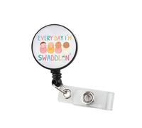 Everyday Im Swaddling Badge Reel Labor and Delivery Badge Holder Gift for Midwife Doula OBGYN Nurse Badge Reel (Every Day BR3)