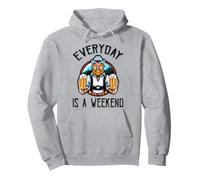 Everyday Is A Weekend - Old Man Serving Beer - Funny Retired Pullover Hoodie