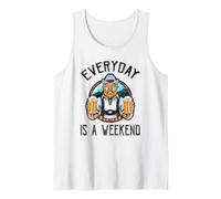 Everyday is A Weekend - Old Man Serving Beer - Funny Retired Tank Top