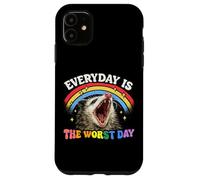 Everyday Is The Worst Day Funny Screaming Opossum Meme Case for iPhone 11