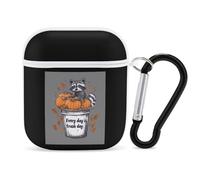 Everyday Is Trash Day Raccoon Trendy Bluetooth Earbuds Protector Cute Wireless Earbud Case Covers Compatible with Airpods 1/2