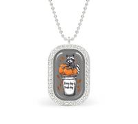 Everyday Is Trash Day Raccoon Trendy Diamond Necklace for Women Shiny Square Jewel Pendant Charms Gift