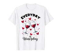 Everyday is Winesday Wine Lover Cheers Design Value Graphic T-Shirt, Men, White, L