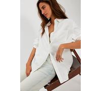 Everyday Linen Shirt at Free People in Clean Ivory, Size: Medium - female