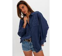Everyday Linen Shirt at Free People in Vintage Indigo, Size: Small - female