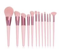 Everyday Makeup Brush Set, 12pcs Pink Makeup Brush Set Loose Powder Brush Blush Brush Beauty Tools Synthetic Bristles