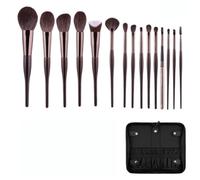 Everyday Makeup Brush Set, 15-piece Daily Makeup Essential Brush Set For Eyeliner Eyeshadow And Eyebrow Brushes Synthetic Bristles(Naked brush-Stand Bag)