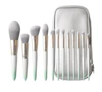 Everyday Makeup Brush Set, Makeup Brush Set 12 Pieces Premium Eyeshadow Eyebrow Eyeliner Concealer Brushes And More Set Synthetic Bristles(Green-Brush Pack)