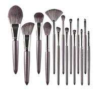 Everyday Makeup Brush Set, Makeup Brush Set 14pcs Frosted Wooden Handle Makeup Brushes For Facial Contour Brushes Synthetic Bristles