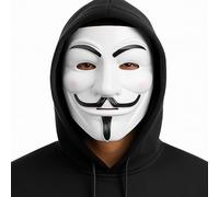EVERYDAY PARTY & GIFT White Protest Mask, Anonymous Style Face Mask for Adults, Fancy Dress Disguise for Halloween, Cosplay, Revolution Costume, Hacker Theme Events