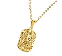 Everyday Pendant Necklace Stainless Steel Textured Rectangle Charm Link Chain Jewelry Simple Layered Look Clear Highlight Textured Pendant Jewelry Rectangular Charm Necklace Radiant Detail Link Chain