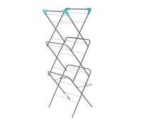 Everyday Requisite 3-Tier Clothes Airer, Indoor Clothes Drying Rack with 14 m Washing Line, Silver