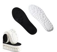 Everyday Steppers Massage Insoles for Men Women, Comfortable Shoe Steppers Memory Foam Insoles with Arch Support, Anti Fatigue, Shock Absorption,Flat feet (Black, 35-36)
