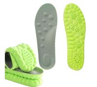 Everyday Steppers Massage Insoles for Men Women, Comfortable Shoe Steppers Memory Foam Insoles with Arch Support, Anti Fatigue, Shock Absorption,Flat feet (Green, 45-46)