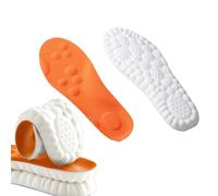 Everyday Steppers Massage Insoles for Men Women, Comfortable Shoe Steppers Memory Foam Insoles with Arch Support, Anti Fatigue, Shock Absorption,Flat feet (Orange, 45-46)