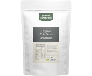 Everyday Superfood Organic Chia Seeds 1.8kg, Premium Whole Black Chia Seed Great Ingredient for Weight Loss Diets