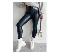 Everyday The Label Women's Black Faux Leather Seamed Leg High Waist Leggings | Size: Large Everyday The Label Black L