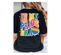 Everyday The Label Women's Black Pride Heart Cracking Graphic Detail Cotton Blend T-Shirt | Size: Small Everyday The Label Black S