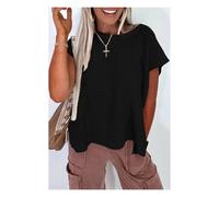 Everyday The Label Women's Black Solid Color Sweater Tee with Side Slits | Size: Medium Everyday The Label Black M