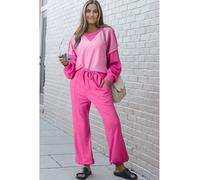 Everyday The Label Women's Bonbon Contrast Patchwork Pullover & Drawstring Joggers Set | Size: Large Everyday The Label Multicolor L