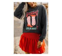Everyday The Label Women's Carbon Grey Cowboy Queen Card Drop Shoulder Graphic Sweatshirt in Dark Grey | Size: XL Everyday The Label Dark Grey XL