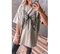 Everyday The Label Women's Casual Oversize Big Bow Printed Drop Shoulder Tunic Casual Tee | Size: Large Everyday The Label Multicolor L