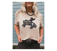 Everyday The Label Women's Khaki Sequin Rodeo Graphic Crewneck Tee | Size: XL Everyday The Label Khaki XL