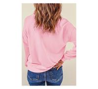 Everyday The Label Women's Pink HOLLY JOLLY Christmas Festive Letter Graphic Sweatshirt | Size: Medium Everyday The Label Pink M