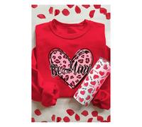 Everyday The Label Women's Red Be mine Leopard Heart Printed Valentines Sweatshirt | Size: Small Everyday The Label Red S
