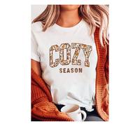 Everyday The Label Women's White COZY SEASON Floral Cracking Letter Graphic Tee | Size: XL Everyday The Label White XL