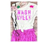 Everyday The Label Women's White NASHVILLE Star Graphic Crewneck T-Shirt | Size: Medium Everyday The Label White M