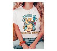 Everyday The Label Women's White RAISED ON COUNTRY MUSIC Western Graphic Tee | Size: Small Everyday The Label White S