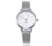 Everyday Watch Quartz Wrist Analog Steel Strap Stainless Watch Band Casual Women's (Sliver, One Size)