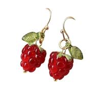 Everyday Wear Earrings Raspberry Shaped for Women Artificial Crystal Tassel Hanging Fruit Hook Parties Casual Outfits Colorful B