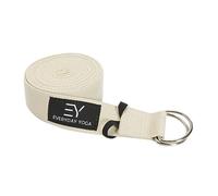 Everyday Yoga Super Strong Cotton Strap with Metal D-ring Buckle - Improve Flexibility, Stretching, and Physical Therapy Fitness - Natural