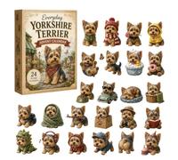 Everyday Yorkshire Terrier Advent Calendar 2026, 24-Day Christmas Countdown Calendar with 24pcs 2D Acrylic Yorkie Hanging Decorations, Holiday Surprise Yorkie Gifts for Dog Lovers & Owners