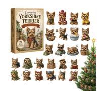 Everyday Yorkshire Terrier Advent Calendars 2026, Dog Advent Calendars 2026 | 24 Days 2D Acrylic Dog Ornaments Christmas Countdown Calendar, Cute Yorkie Pendants For Dog Lovers