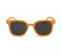 Everyday Youth Sunglasses with Rounded Square, Frosted orange1 | Dark Lenses and Small-Scale Shape for Outdoor Daytime Travel Wear