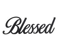Everydecor Blessed Black Metal Sign
