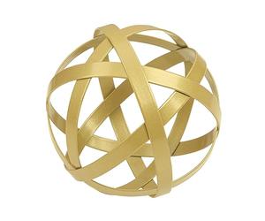 Everydecor Small Gold Metal Band Decorative Sphere