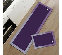 Kitchen Rug Set 2 Piece Non Slip Kitchen Mat, Purple Kitchen Mats And Rugs Washable Durable Hallway Runner Set, Dining Room, Entryway And Door Mat Set,40 * 60+40 * 120Cm,Purple,40Cm*60Cm+40Cm*120Cm