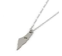 Everyiod Palestine Israel Map Pendant Necklaces,Hollow Heart-Shaped Engrave Hip Hop Trendy Jewelry,For Men Women Ethnic Map Jewelry Gifts,White,Long:50Cm