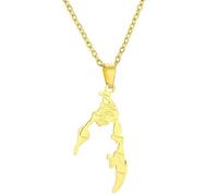 Everyiod Tamil Eelam Map Outline Pendant Necklace, Retro Ethnic Style Enamel Charm Pendant Clavicle Chain For Women Men Sweater Necklace Jewelry,White,50Cm