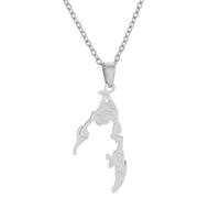 Everyiod Tamil Eelam Map Outline Pendant Necklace, Retro Ethnic Style Enamel Charm Pendant Clavicle Chain For Women Men Sweater Necklace Jewelry,Yellow,50Cm